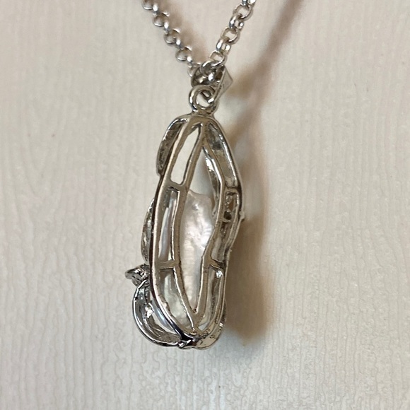 Vintage Encased Biwa Pearls Pendant w/18in Sterling-925 Chain Necklace - Picture 4 of 12
